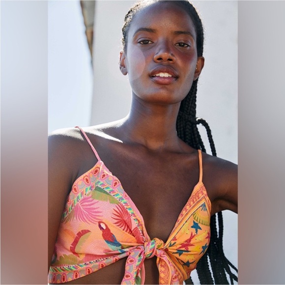 NWT FARM Rio Mixed Scarves Tie Top Size L - Picture 2 of 8